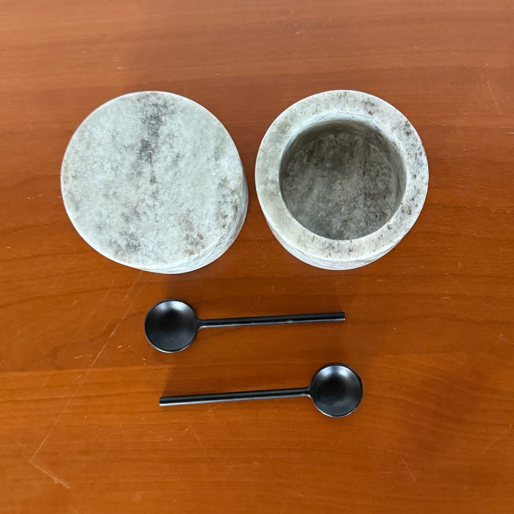 H&M Home Marble Salt and Pepper Bowls